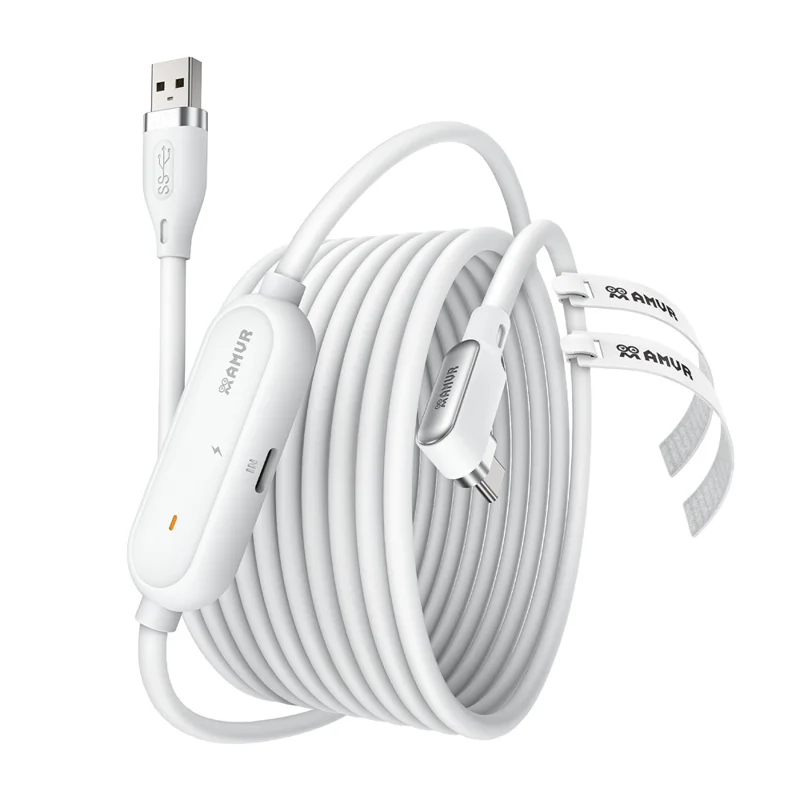 AMVR LC5 5m Charging Data Cable for Meta Quest 3 / 3S / 2 / Pro / PICO 4 / 4 Ultra VR Headset USB 3.0 18W Fast Charging Cord - 1
