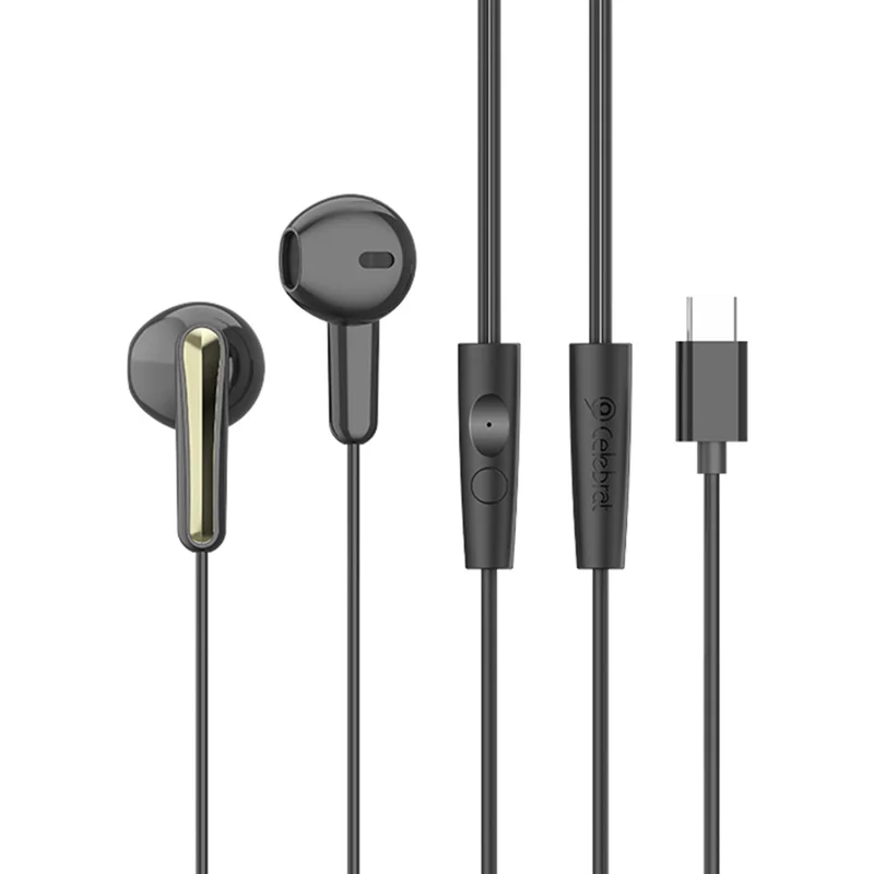 CELEBRAT G37 Type C Wired Earphones Digital Decoding HiFi Audio Semi In Ear Music Headphones - Black - 1
