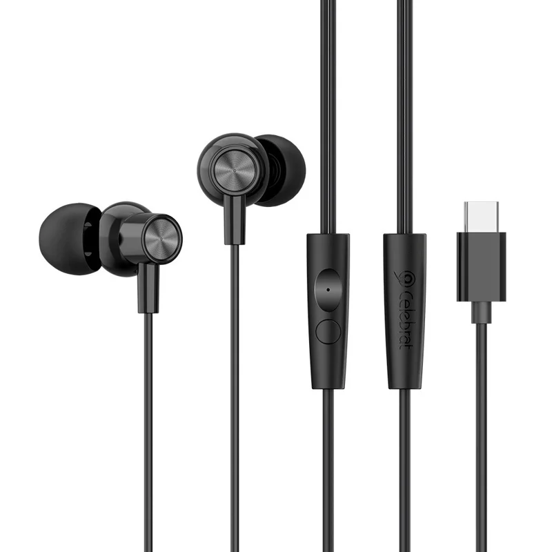 CELEBRAT G38 Type C Wired In Ear Earphones Digital Decoding HiFi Audio Music Headphones - Black - 1