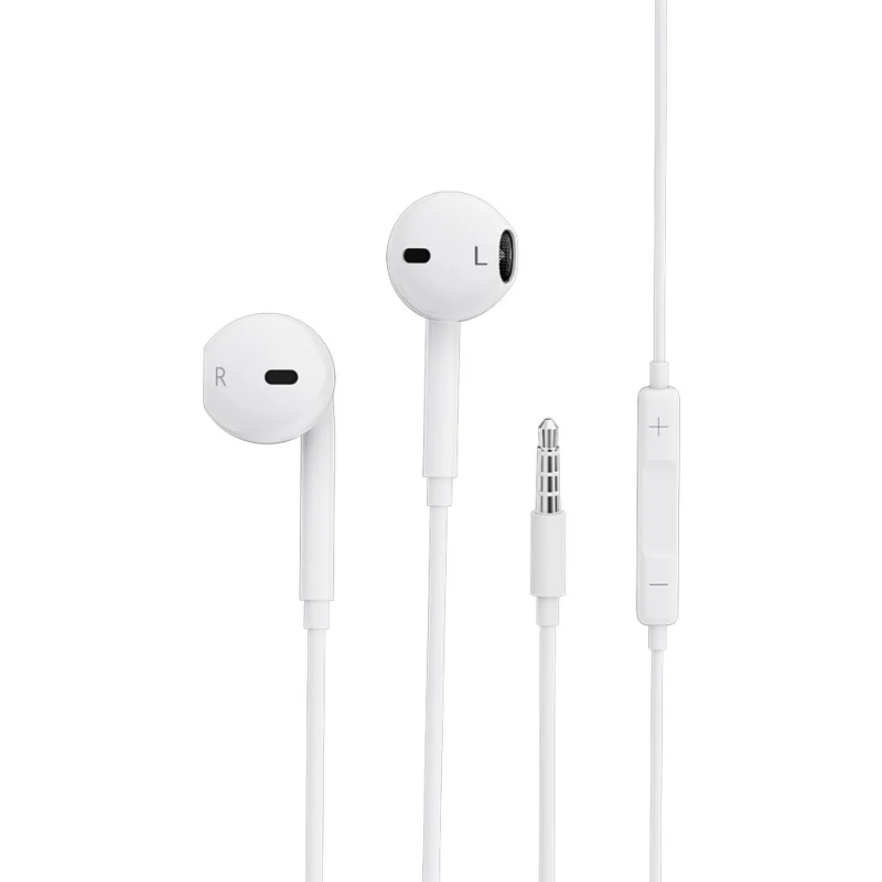 ESSAGER EJ01 3.5mm Wired Control Deep Bass Earphone 1.2m Music Mobile Phone Headset Earbuds for iPhone Huawei - White - 1