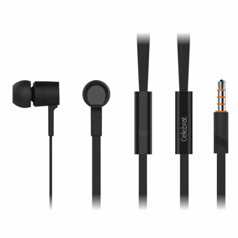 CELEBRAT D2 Universal 3.5mm Wired In-ear Headphones for PC / Mobile Phone / MP3 - Black - 1