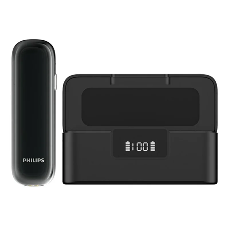 PHILIPS VTR5170PRO 64GB Voice Recorder with Charging Case Dual Noise Reduction 360 Degree Omnidirectional Microphone AI Smart Recording Device for Meeting Interview - Black - 1