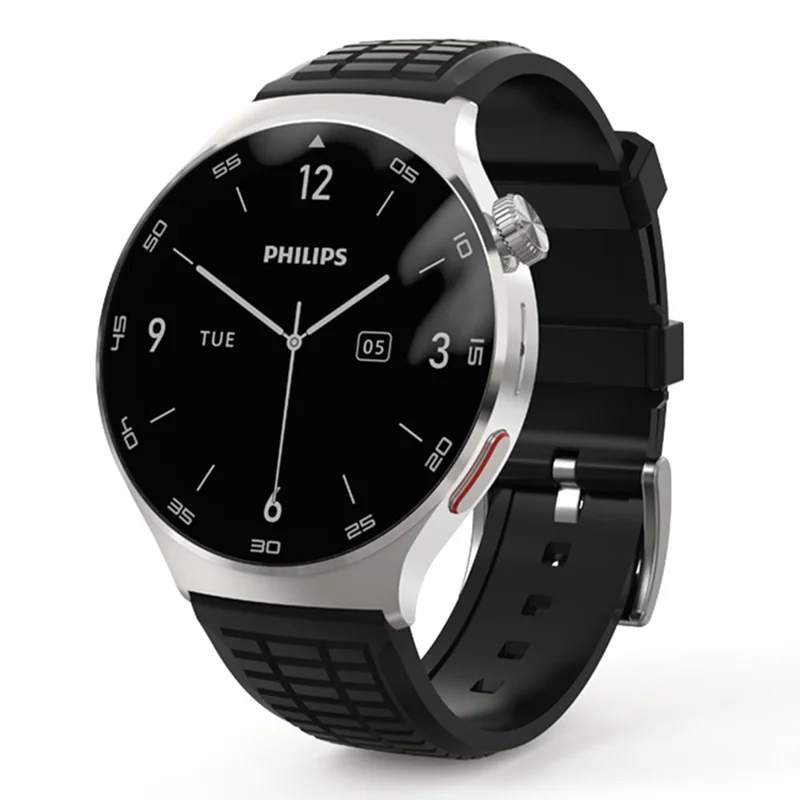 PHILIPS VTR5206 4GB Voice Recorder Watch Noise Reduction Smart Recorder Wristband for Business Conference - Black / Silicone Strap - 1