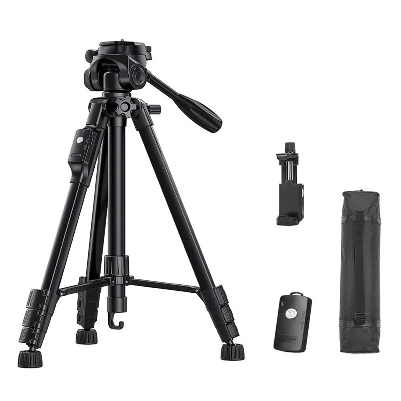 YUNTENG VCT-669 Tripod Camera Stand Smartphone Bluetooth-Compatible Selfie Mount for Live Streaming Vlog Video Recording - 1