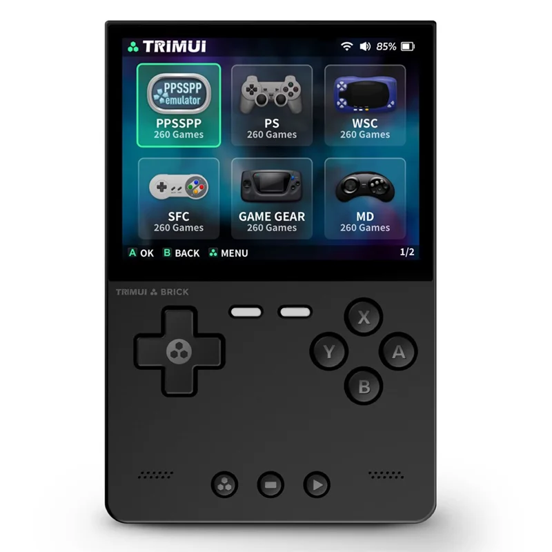 TRIMUI BRICK Handheld Game Console 3.2 inch IPS Screen Open Source Arcade Retro Game Device - Black - 1