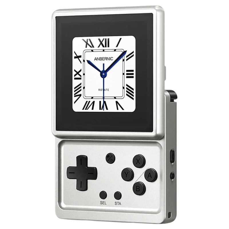 ANBERNIC RG Rotate Handheld Game Console 3.5 Inch IPS Touchscreen Aluminum Alloy Rotatable Screen Android 12 Gaming Device - Silver - 1
