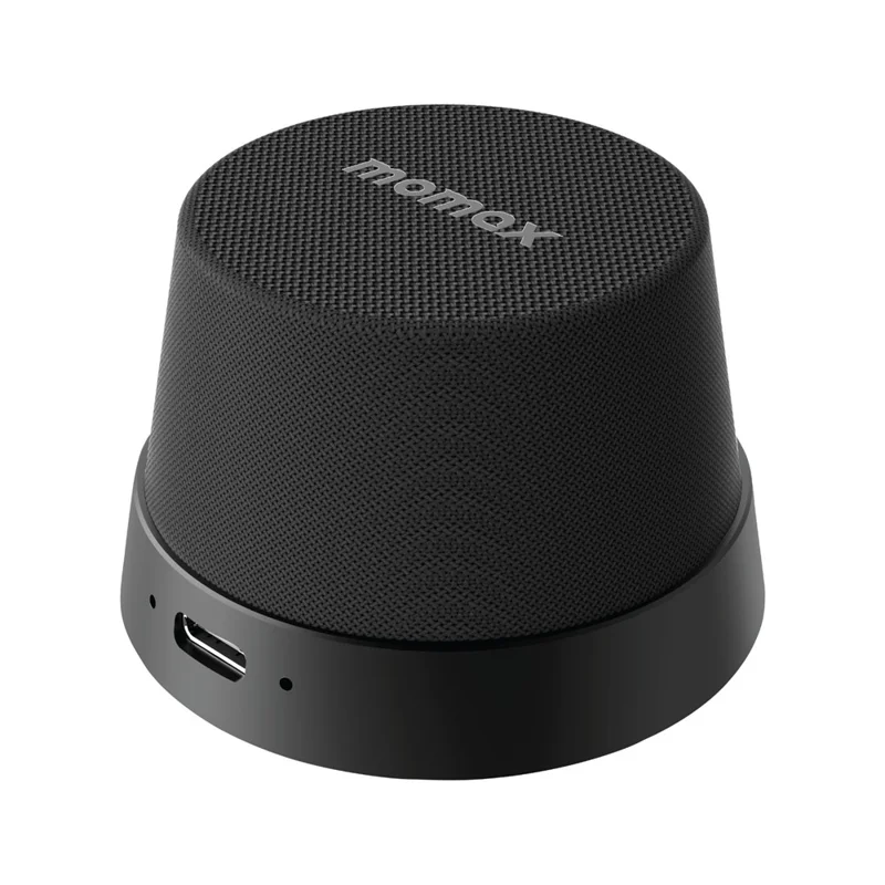 MOMAX 1-Vibe Go BS6 Magnetic Wireless Speaker with Phone Stand Function Portable Audio Speaker IPX6 Waterproof for Home / Outdoor - Black - 1