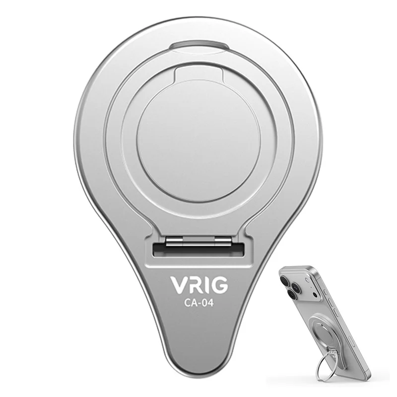 VRIG CA-04 Magnetic Quick Release Back Sticker Mount Stand for DJI Osmo Mobile 8 / 7P / 7 / 6 / 5 / SE Aluminum Alloy Portable Stabilizer Mount - Silver - 1