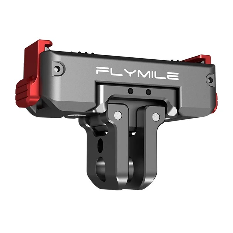 FLYMILE For DJI Osmo Action 6 / Nano Magnetic Quick Release Mount 360° Rotating Aluminum Alloy Base Dual Port Design - Gunmetal - 1