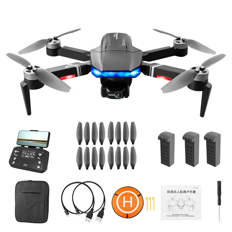 LSRC LSRC-S7S SENTINELS GPS 5G WIFI FPV 4K HD Camera Folding RC Drone 3-Axis Gimbal 28mins Flight Time Remote Control Brushless Quadcopter Toy with 3 Batteries - 1