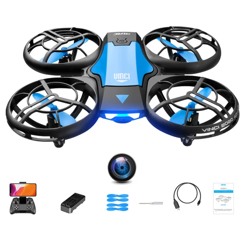 4DRC V8 Gesture Sensing Drone 5.0MP HD Camera FPV Air Pressure Altitude Hold Quadcopter Remote Control Aircraft with 1 Battery - Blue - 1