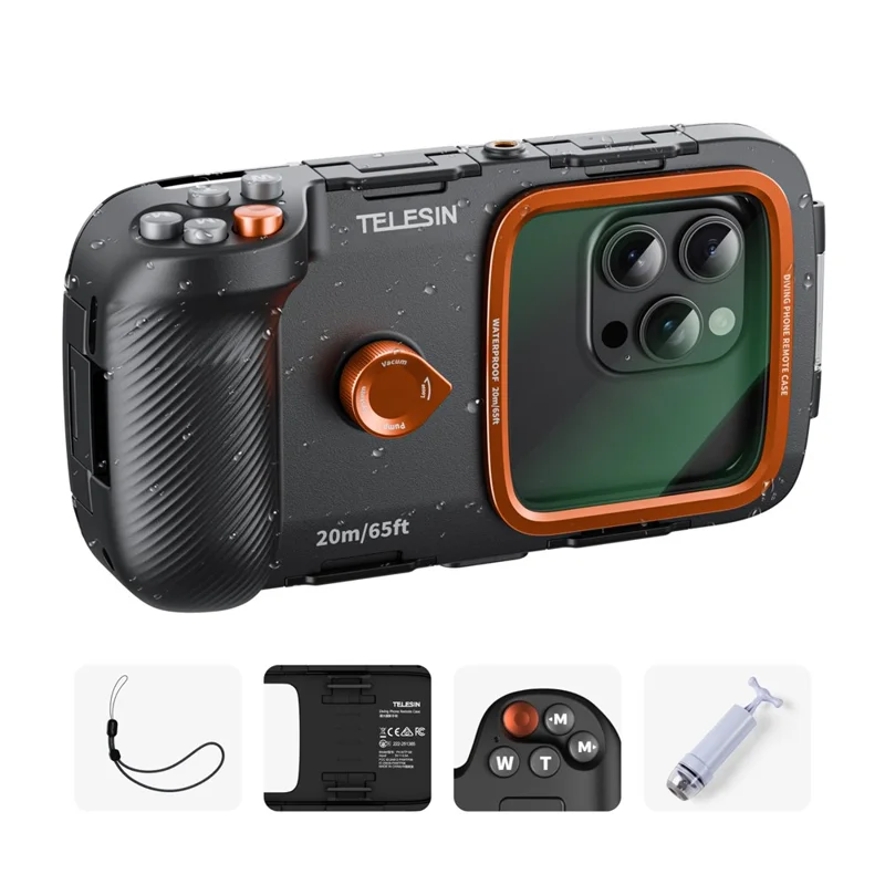 TELESIN IP68 Waterproof Diving Phone Case Bluetooth-Compatible Anti-fog 20m Underwater Photography Phone Housing - 1