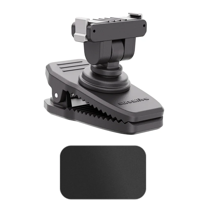 SUNNYLIFE For DJI Osmo Action 6 Magnetic Quick Release Backpack Clip 360 Degree Rotatable Clamp Mount Stand - Black - 1