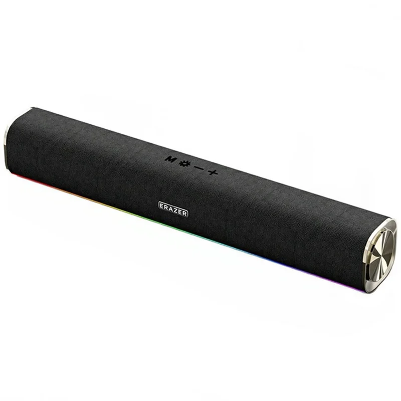 ERAZER W118 Desktop RGB Speaker Bluetooth-compatible 5.4 10W Stereo Sound USB Wired Speaker (Invested By Lenovo) - Black - 1