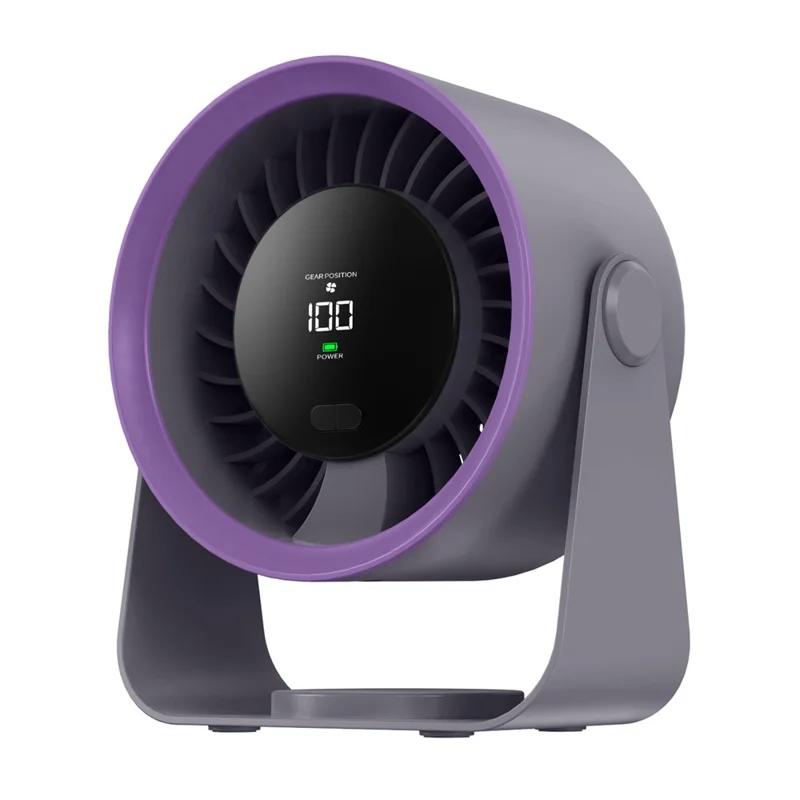 SL622 Desktop Fan 100 Speed LCD Digital Display Cordless Table Wall Hanging Fan for Bedroom Office - Grey - 1
