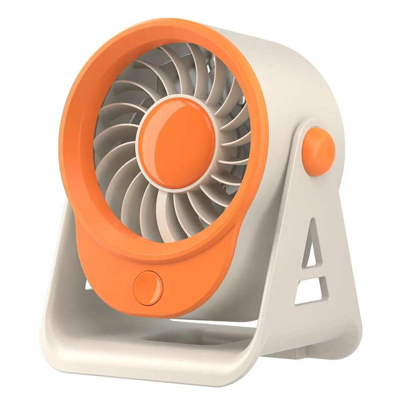 F16 Mini Desktop Fan USB Rechargeable Ai Circulation 4-Speed Brushless Motor Table Wall-Mounted Fan for Office - Orange - 1