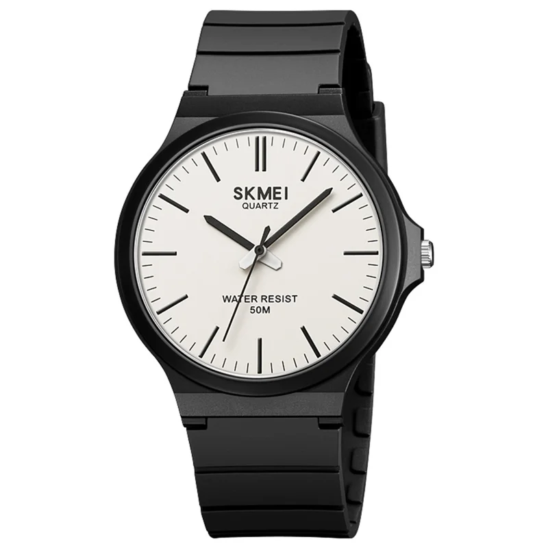 SKMEI 2108 Minimalism Quartz Watch 50m Waterproof Fashion Wrist Watch - Black / White / Black - 1