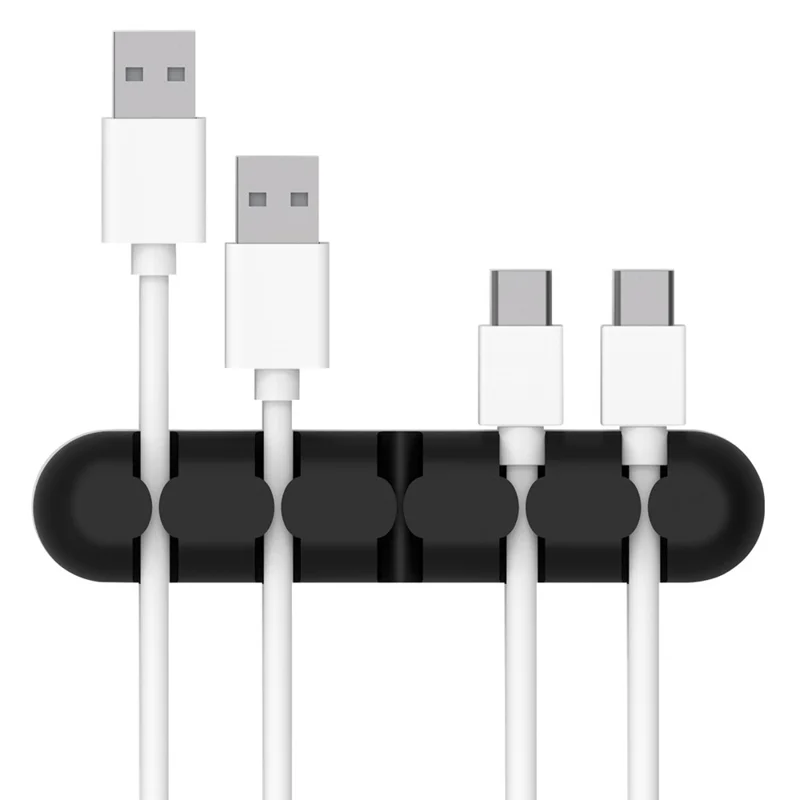 ORICO CBS5 5-slot Self-sticky Stripe Data Cable Audio Cable Silicone Cable Cord Organizer - Black - 1