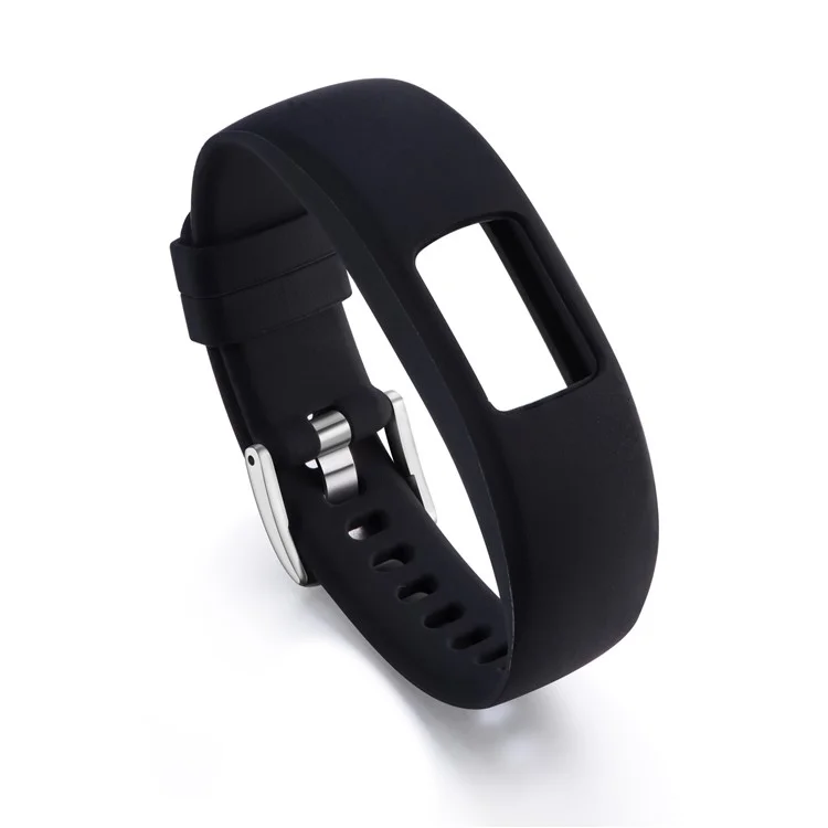 Soft Silicone Watch Strap Adjustable Wrist Band Bracelet for Garmin VivoFit 4, Length: 23cm - Black - 1
