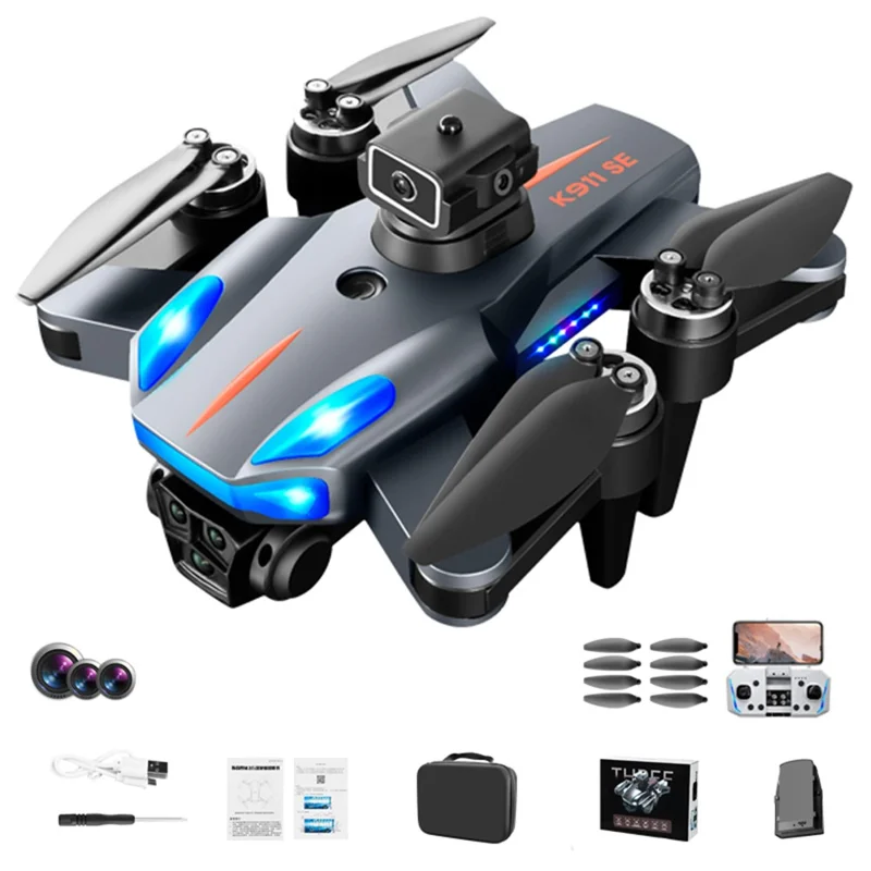 XKJ K911 SE Brushless Motor Drone 3-Camera Obstacle Avoidance Foldable GPS Quadcopter with 1 Battery - EU Plug - 1