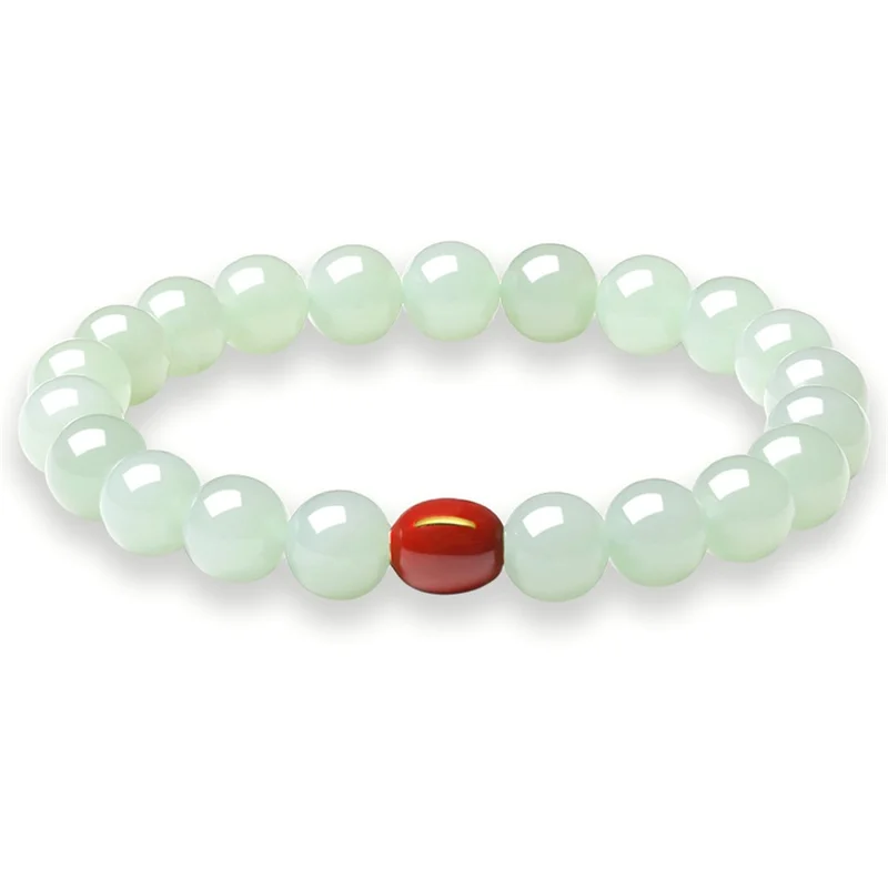 YISIXICI ZL13140002 Jade Bracelet Natural Beaded Wrist Jewelry Birthday Gift - M - 1