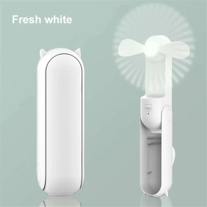 Personal Handheld Fan Mini Portable Pocket Fan Folding Fan USB Rechargeable for Outdoor Travel - White - 1